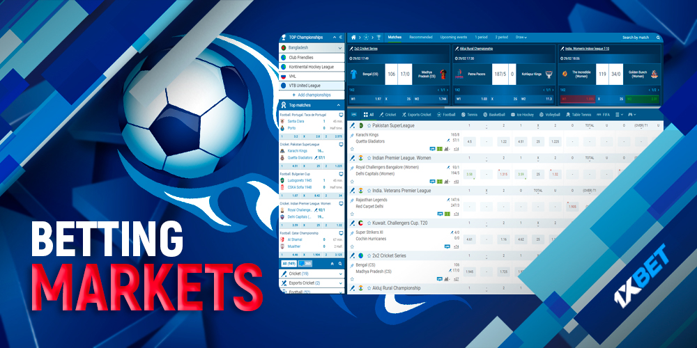 Markets for live sports betting