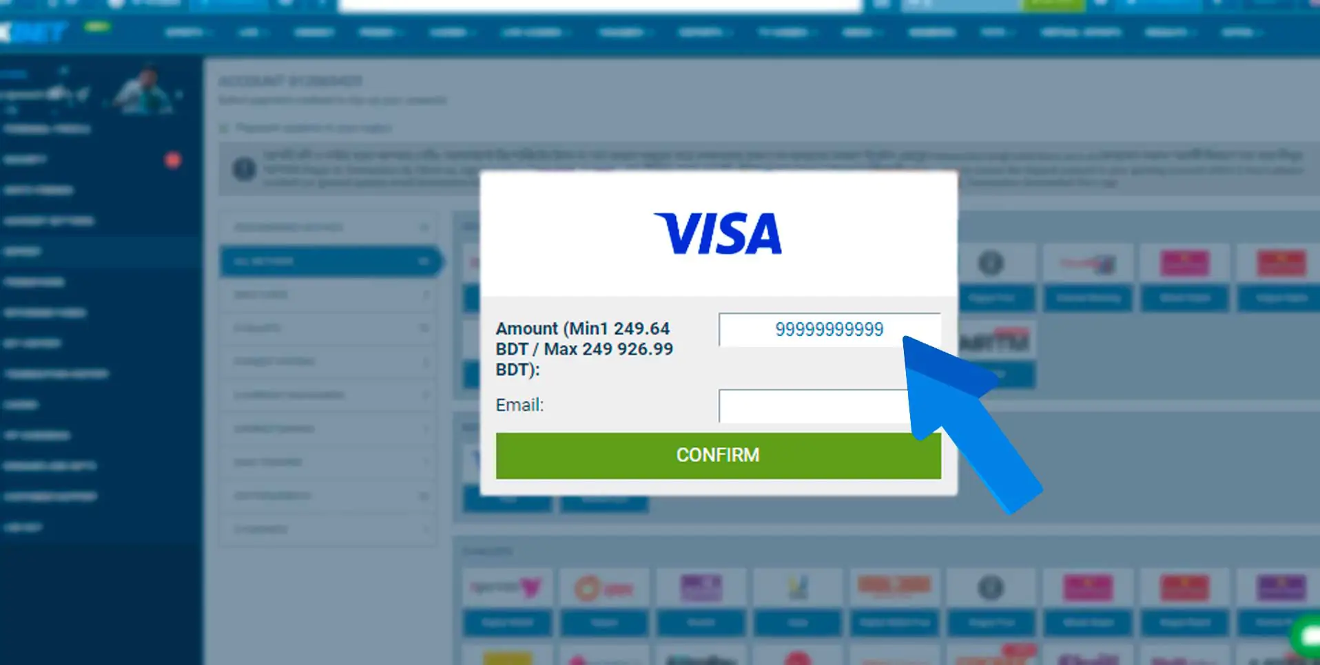 Entering data to make a deposit