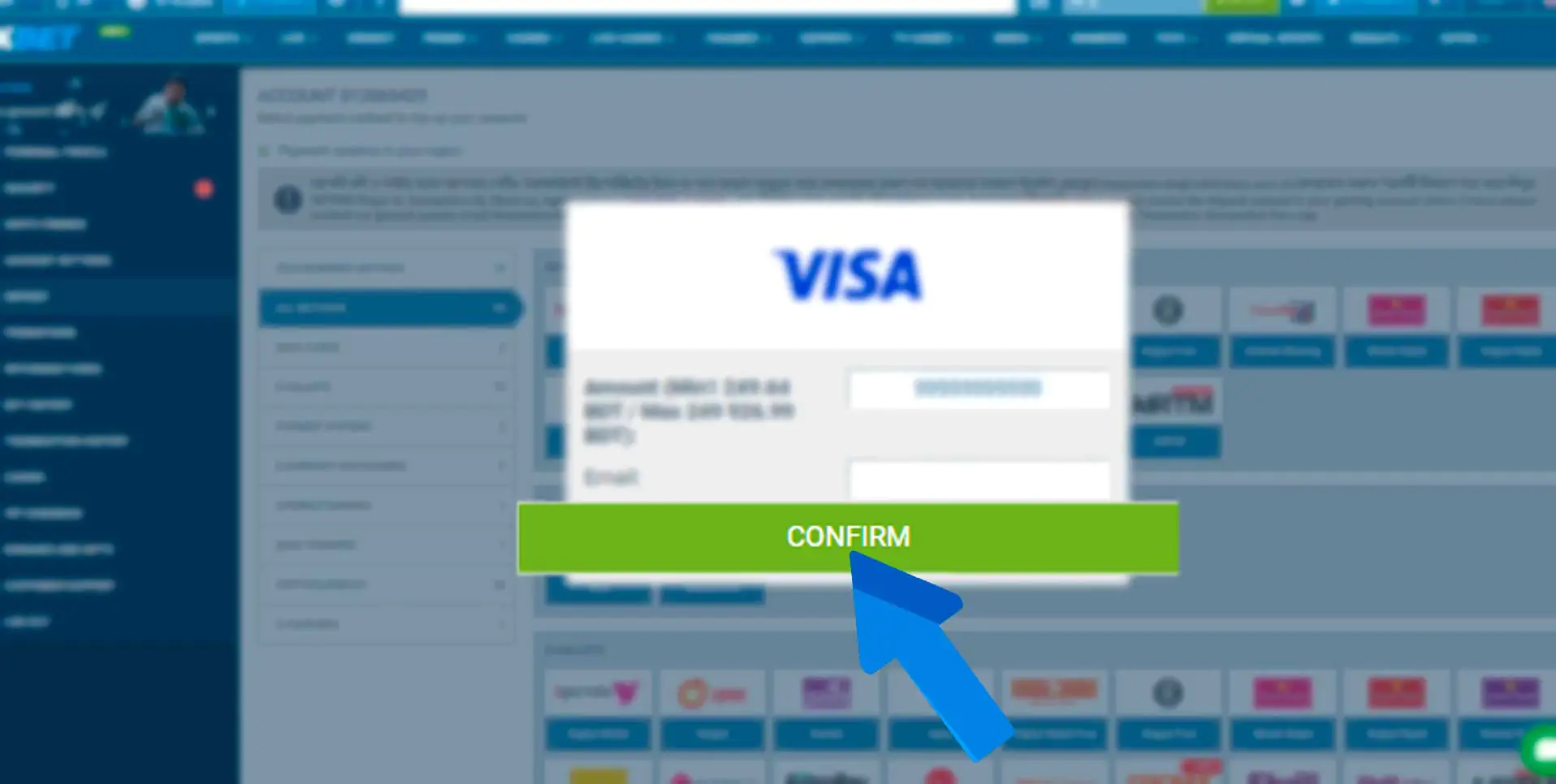Confirmation of deposit by the selected method