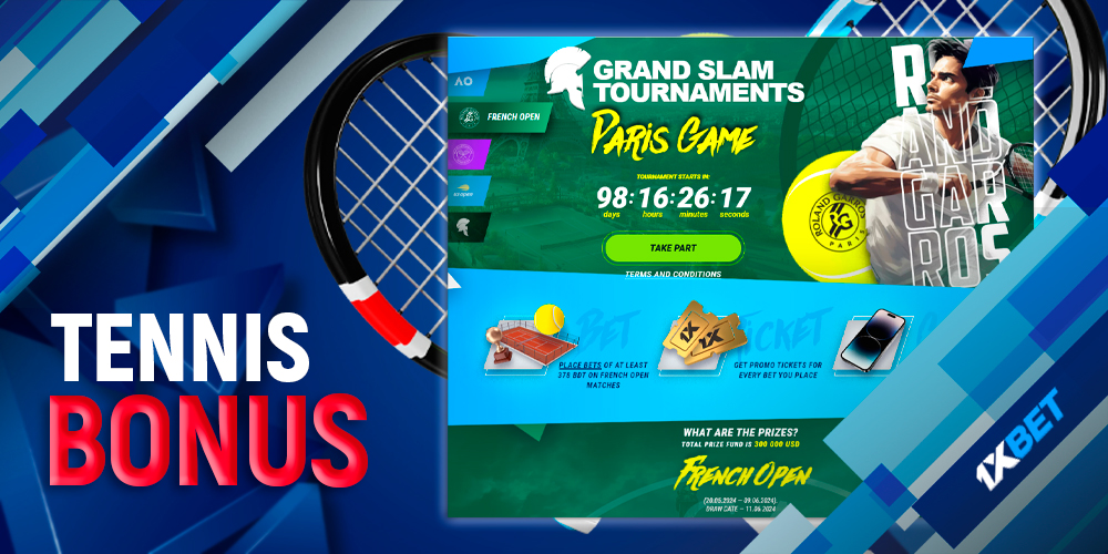 Tennis bonuses and promotions