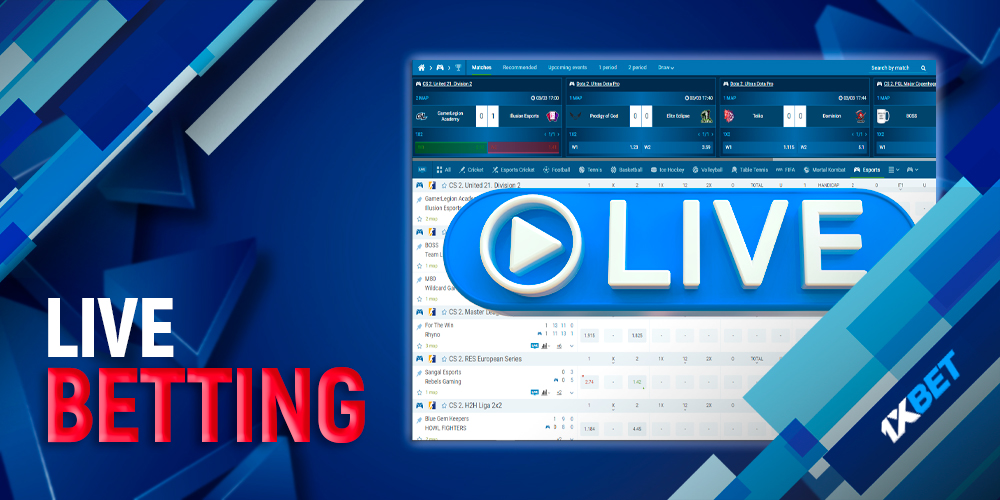 Live betting on cyber sports